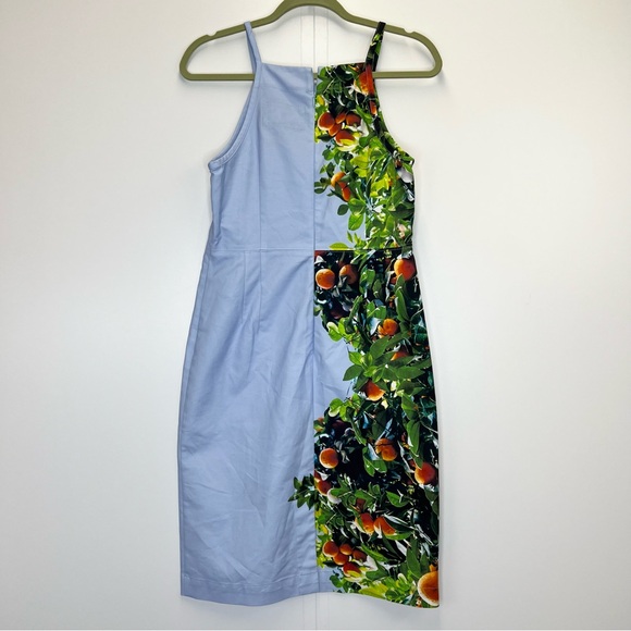 Anthropologie Maeve Orange Grove Dress Size 8P Sheath Fitted Spandex Midi Style - Picture 7 of 10